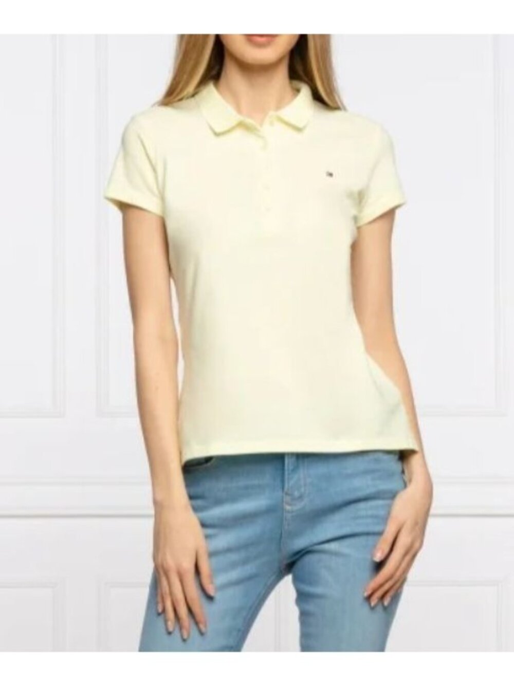 Tommy Hilfiger Golf Polo Shirt Womens Large Yellow Slim Fit New Summer